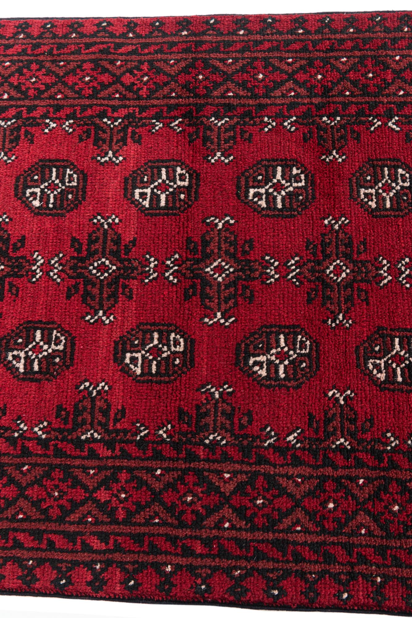 80cm x 590cm anudado a mano Afghan Akhche Alfombra Lana Pasillera