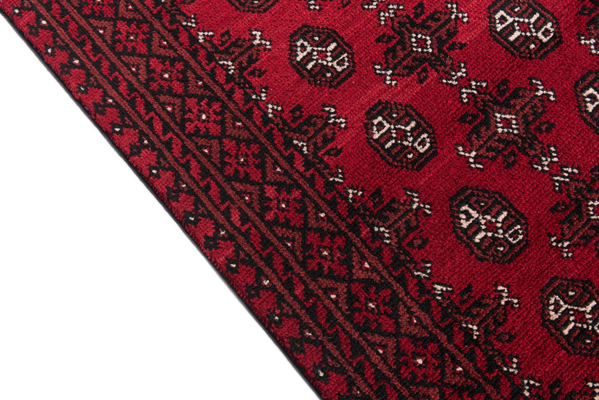 80cm x 590cm anudado a mano Afghan Akhche Alfombra Lana Pasillera