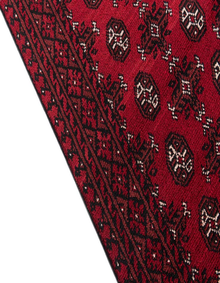 Detail image of 2' 8 x 19' 4  Hand Knotted Afghan Akhche Wool Runner Rug