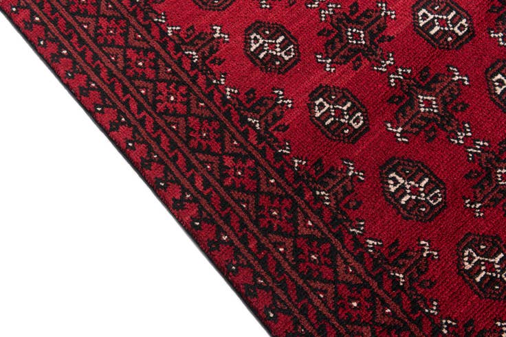 Detail image of 80cm x 590cm anudado a mano Afghan Akhche Alfombra Lana Pasillera