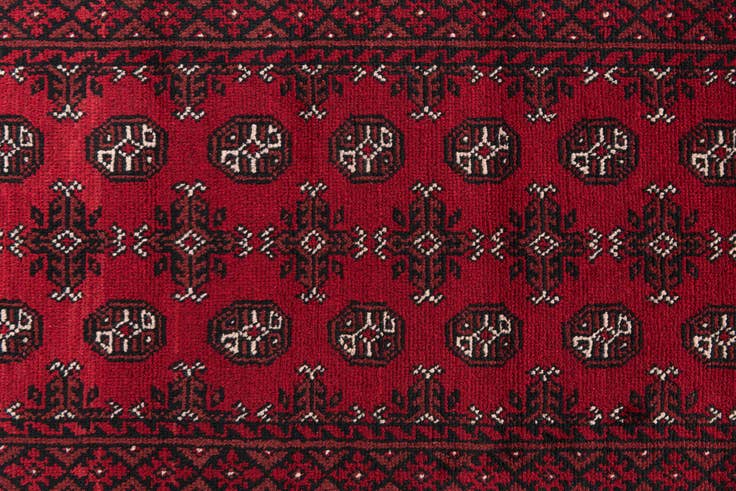 Detail image of 80cm x 590cm anudado a mano Afghan Akhche Alfombra Lana Pasillera