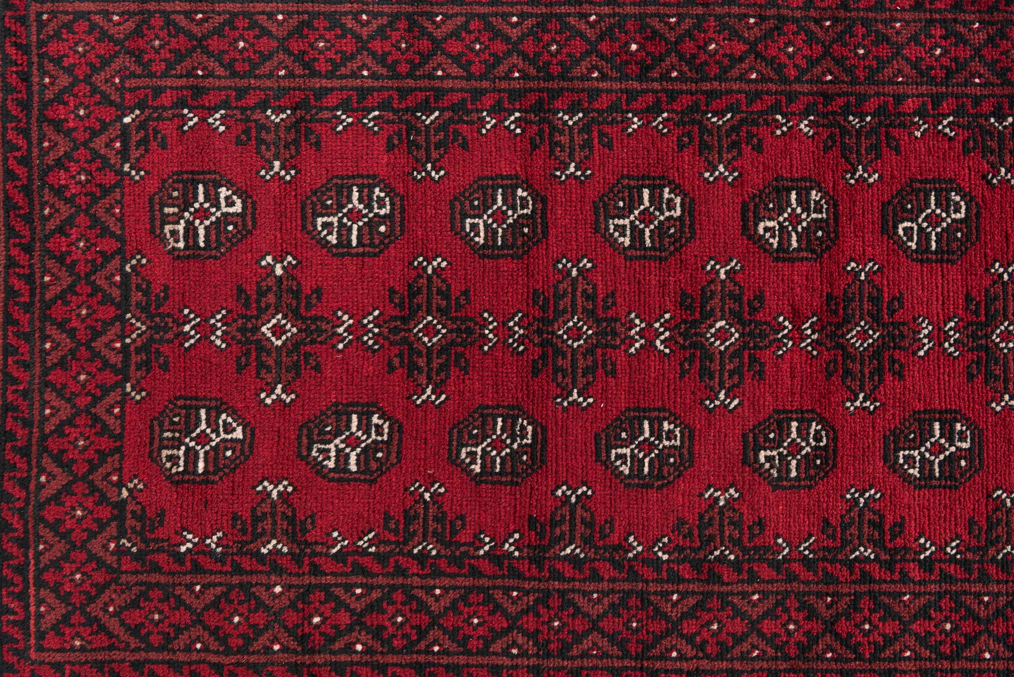 80cm x 590cm anudado a mano Afghan Akhche Alfombra Lana Pasillera