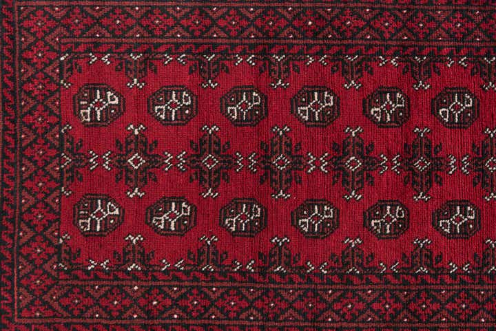 2' 8 x 19' 4 Hand Knotted Afghan Akhche Wool Runner Rug