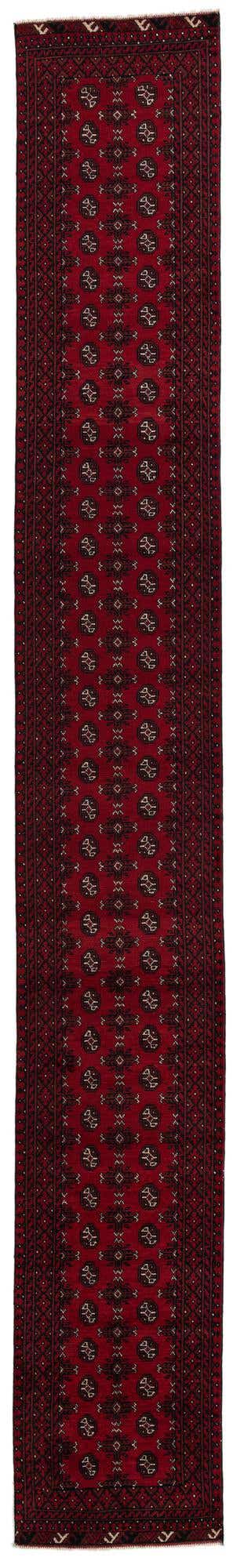 2' 8 x 19' 4 Hand Knotted Afghan Akhche Wool Runner Rug