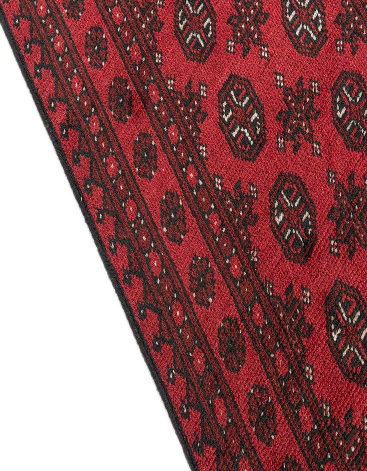 Detail image of 2' 8 x 16' 2  Hand Knotted Afghan Akhche Wool Runner Rug