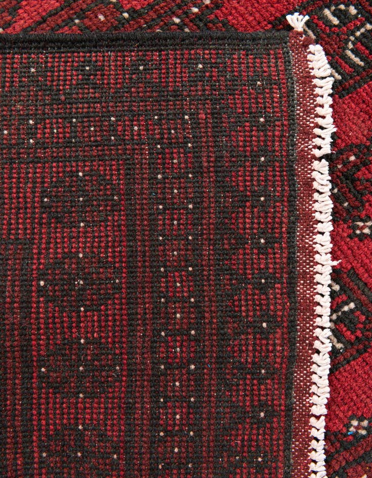 Detail image of 2' 8 x 16' 2  Hand Knotted Afghan Akhche Wool Runner Rug