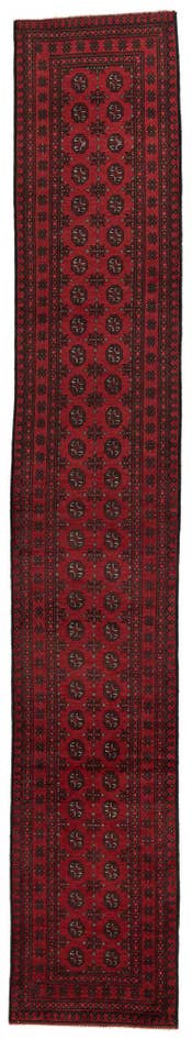 Detail image of 2' 8 x 16' 2 Hand Knotted Afghan Akhche Wool Runner Rug