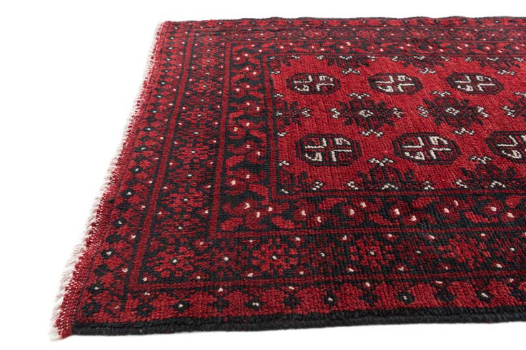 Detail image of 2' 8 x 15' 9 Hand Knotted Afghan Akhche Wool Runner Rug