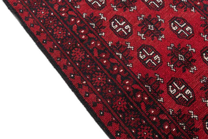 2' 8 x 15' 9 Hand Knotted Afghan Akhche Wool Runner Rug