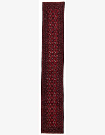 2' 8 x 15' 9 Hand Knotted Afghan Akhche Wool Runner Rug