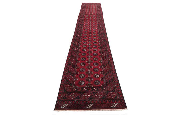 2' 7 x 15' 10 Hand Knotted Afghan Akhche Wool Runner Rug