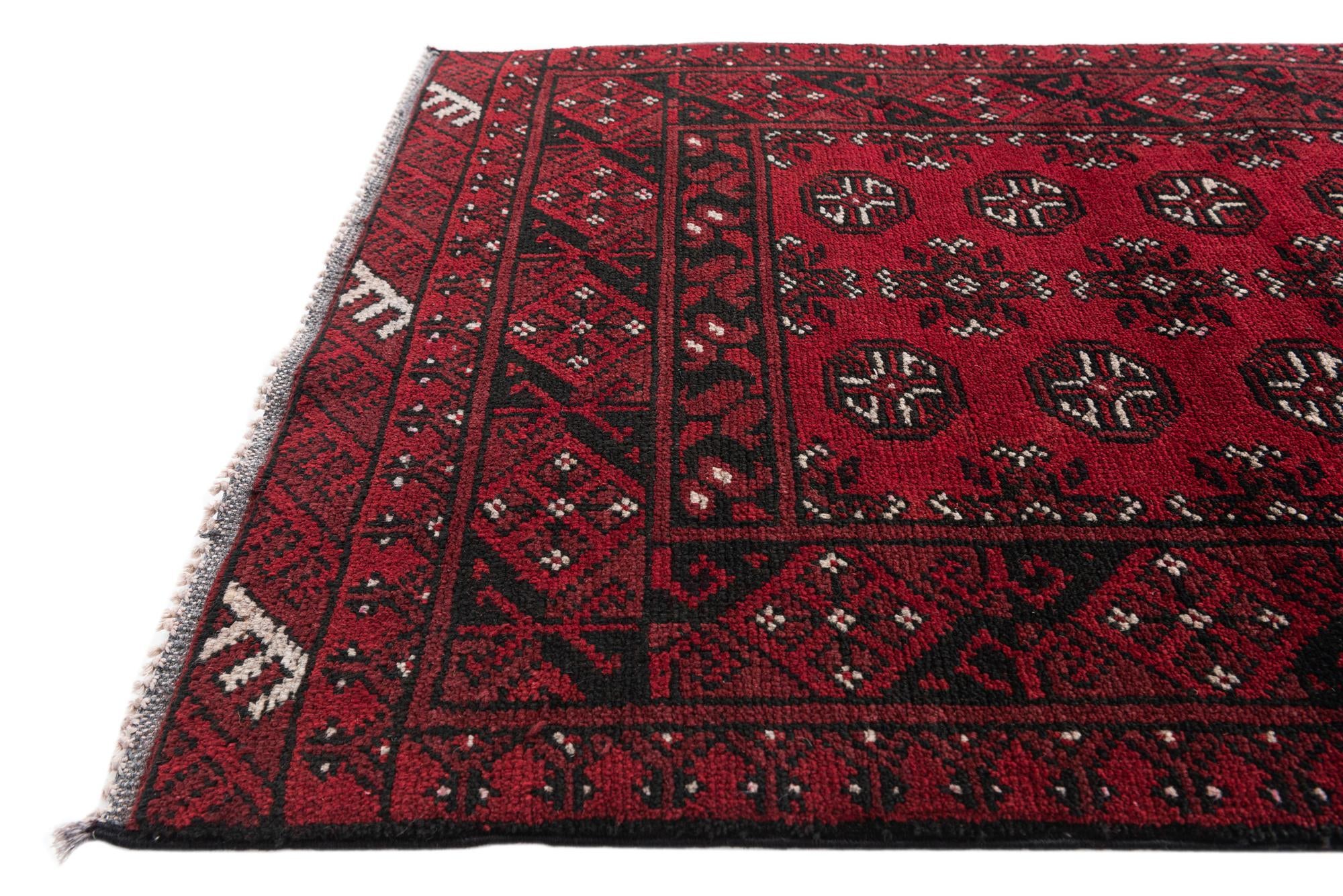 2' 7 x 15' 10 Hand Knotted Afghan Akhche Wool Runner Rug