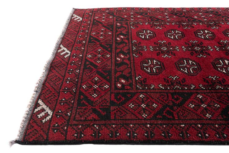 Detail image of 2' 7 x 15' 10 Hand Knotted Afghan Akhche Wool Runner Rug