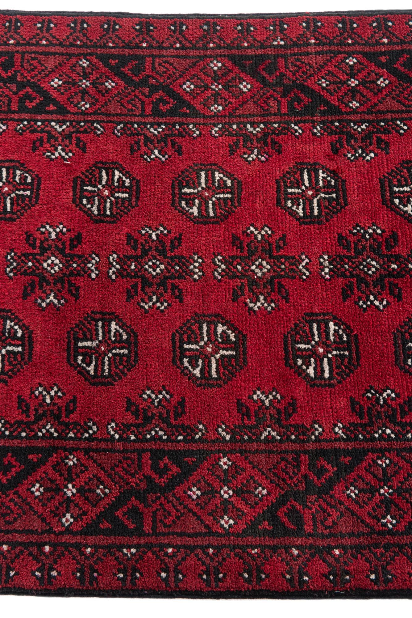 2' 7 x 15' 10 Hand Knotted Afghan Akhche Wool Runner Rug