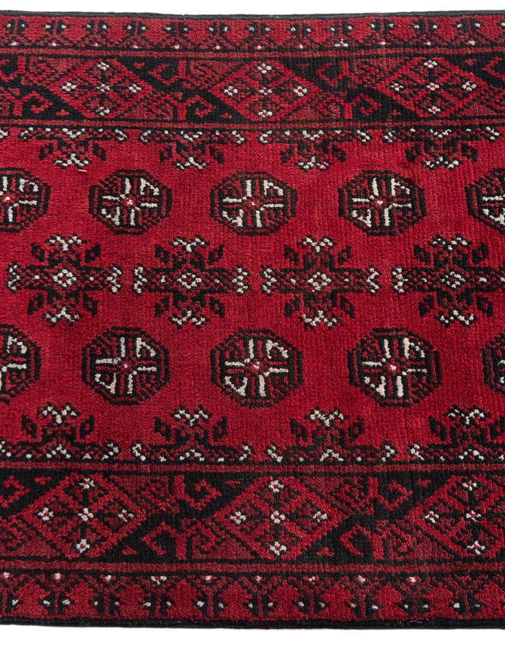 Detail image of 2' 7 x 15' 10  Hand Knotted Afghan Akhche Wool Runner Rug