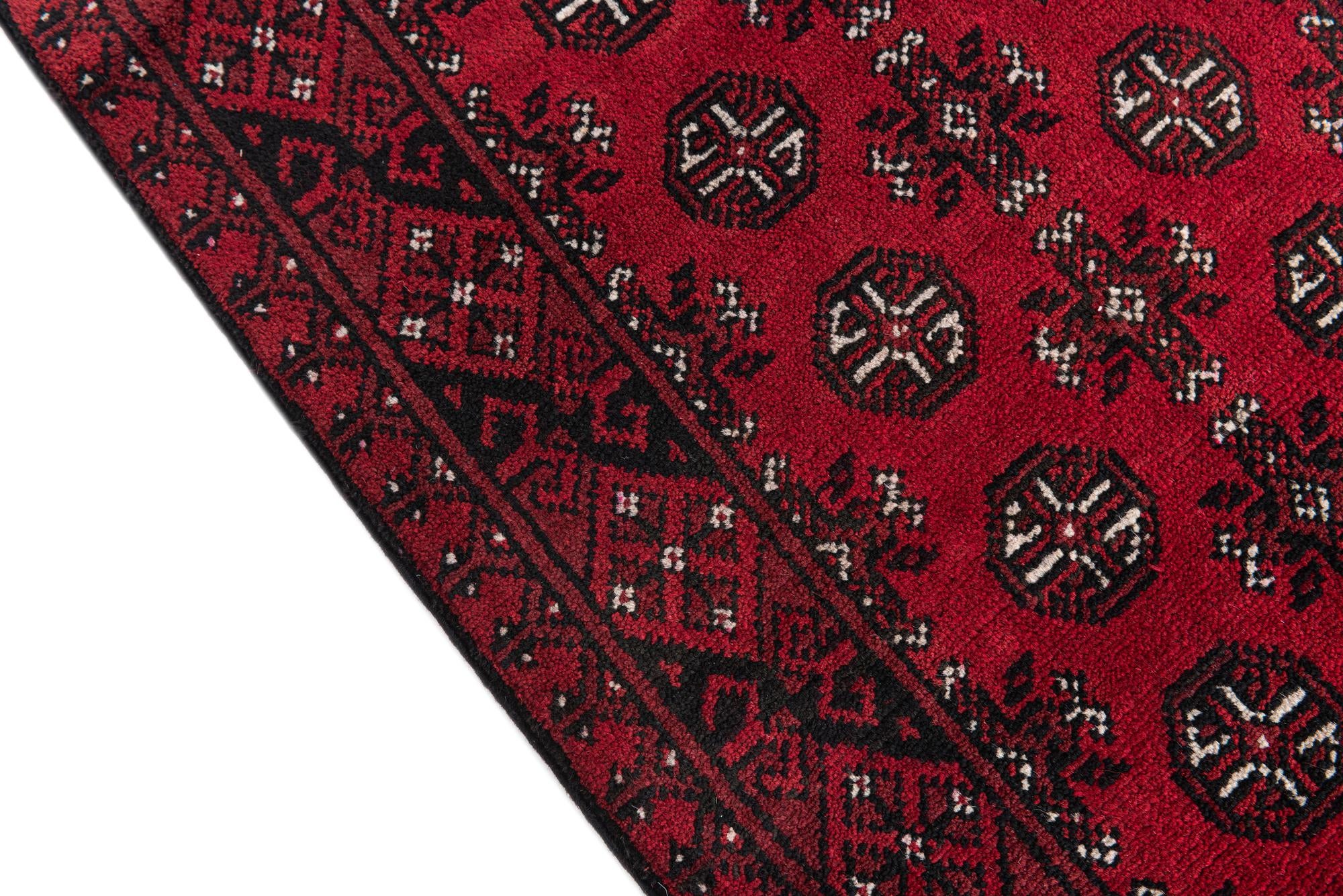 2' 7 x 15' 10 Hand Knotted Afghan Akhche Wool Runner Rug