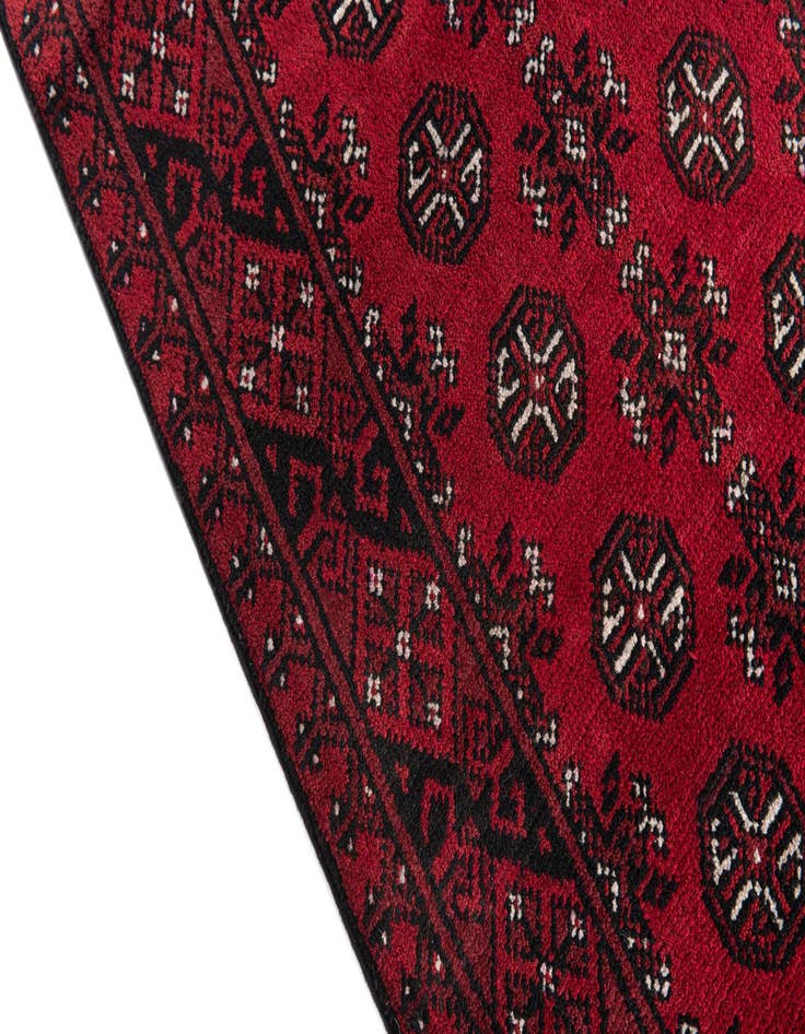 Detail image of 2' 7 x 15' 10  Hand Knotted Afghan Akhche Wool Runner Rug