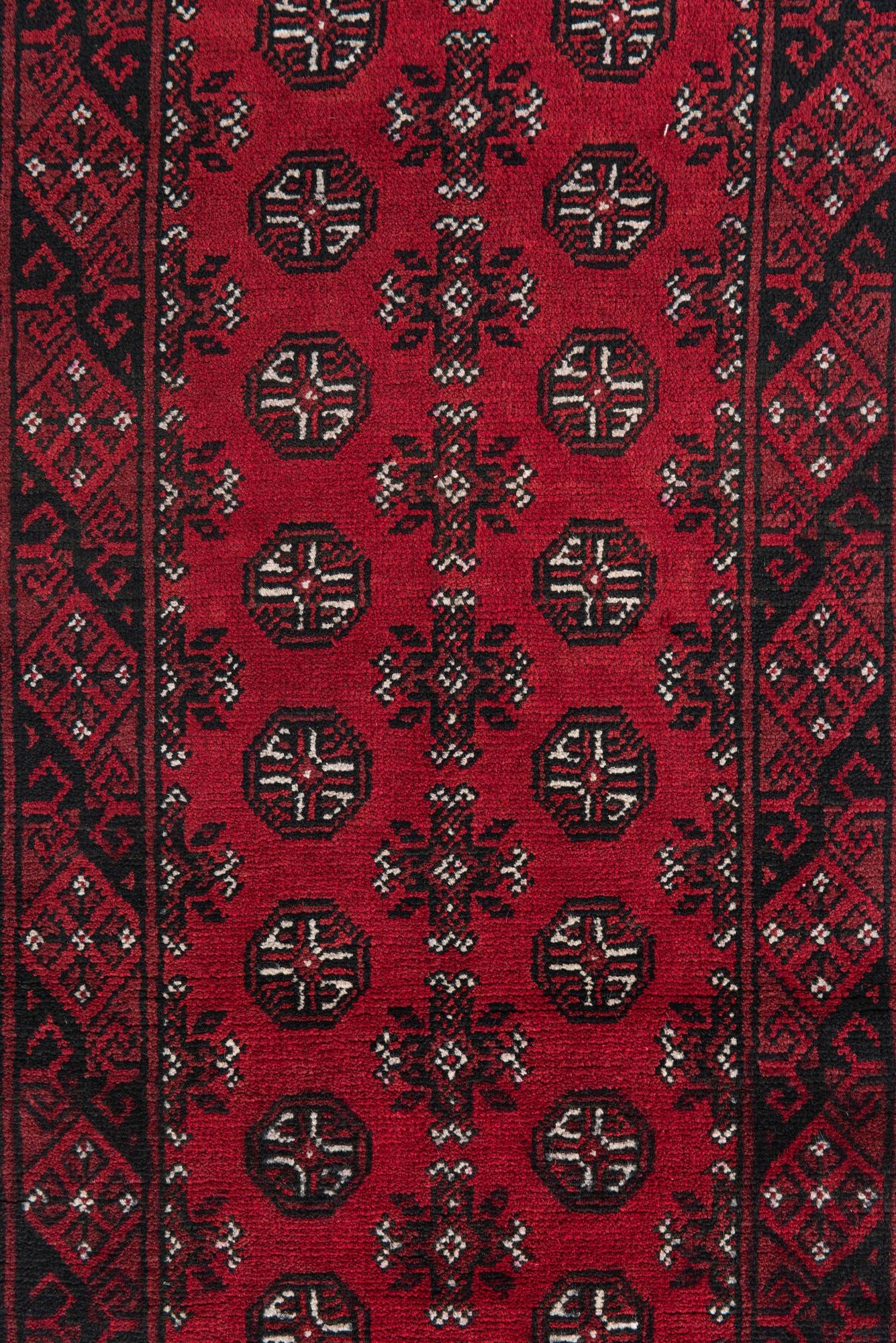 2' 7 x 15' 10 Hand Knotted Afghan Akhche Wool Runner Rug
