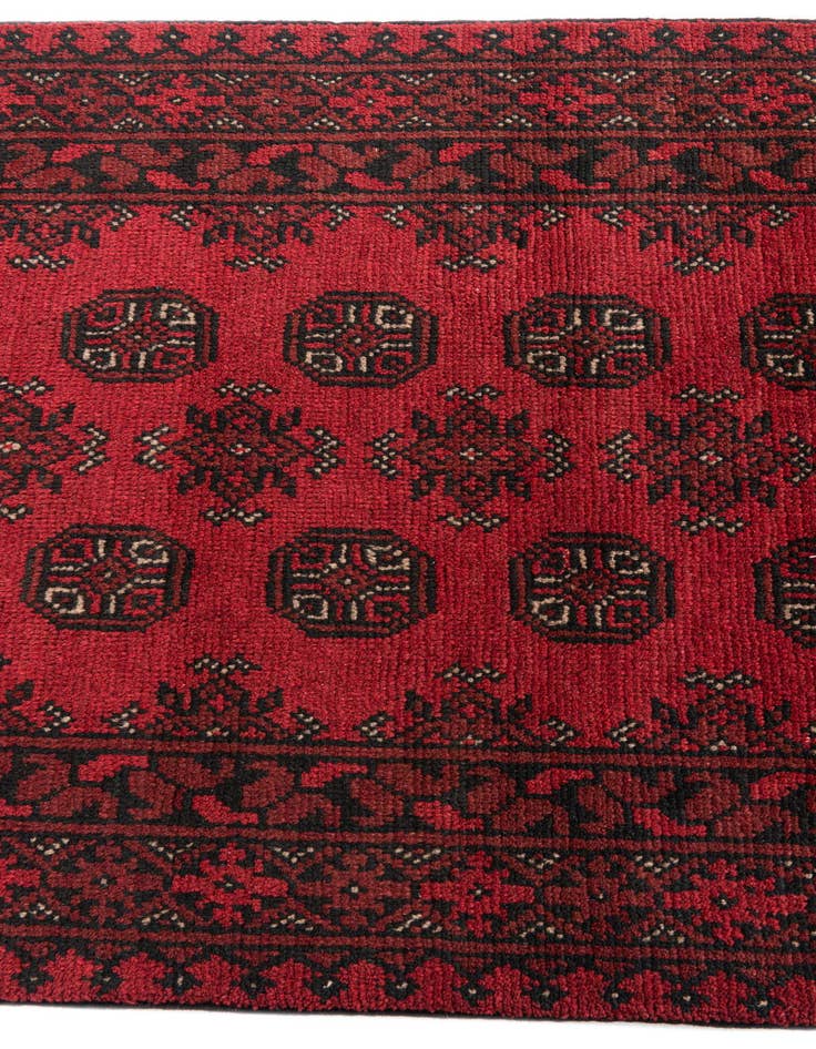 Detail image of 2' 8 x 18' 10  Hand Knotted Afghan Akhche Wool Runner Rug