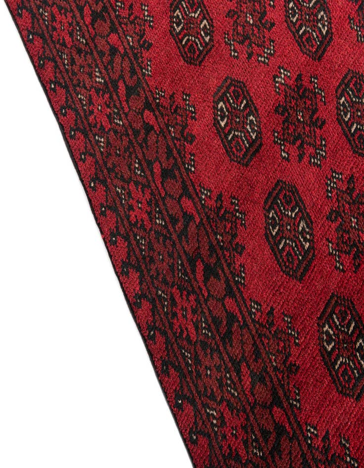 Detail image of 2' 8 x 18' 10  Hand Knotted Afghan Akhche Wool Runner Rug