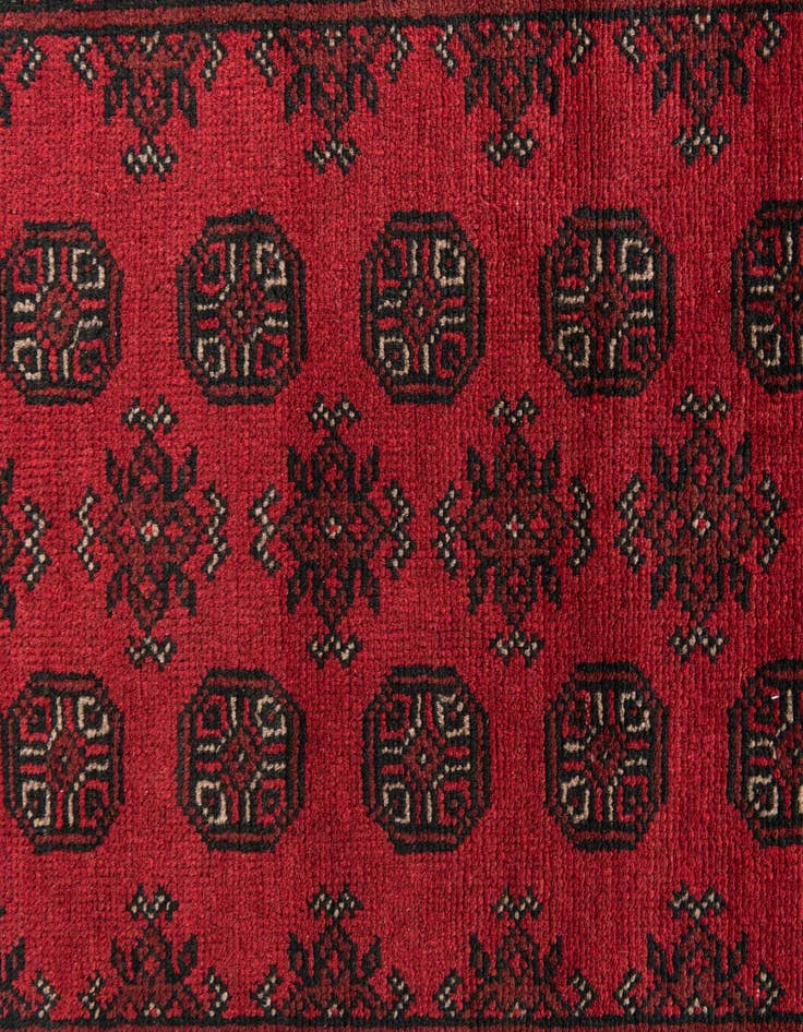 Detail image of 2' 8 x 18' 10  Hand Knotted Afghan Akhche Wool Runner Rug