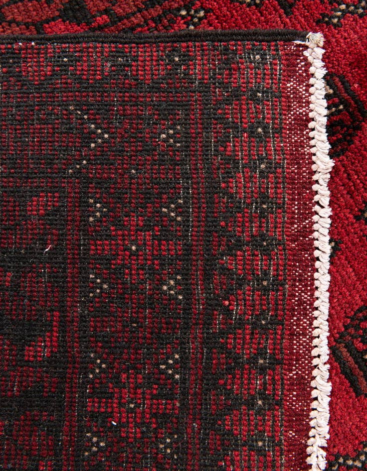 Detail image of 2' 8 x 18' 10  Hand Knotted Afghan Akhche Wool Runner Rug