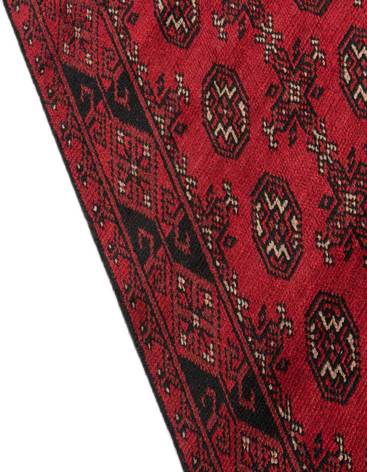 Detail image of 2' 8 x 15' 5  Hand Knotted Afghan Akhche Wool Runner Rug