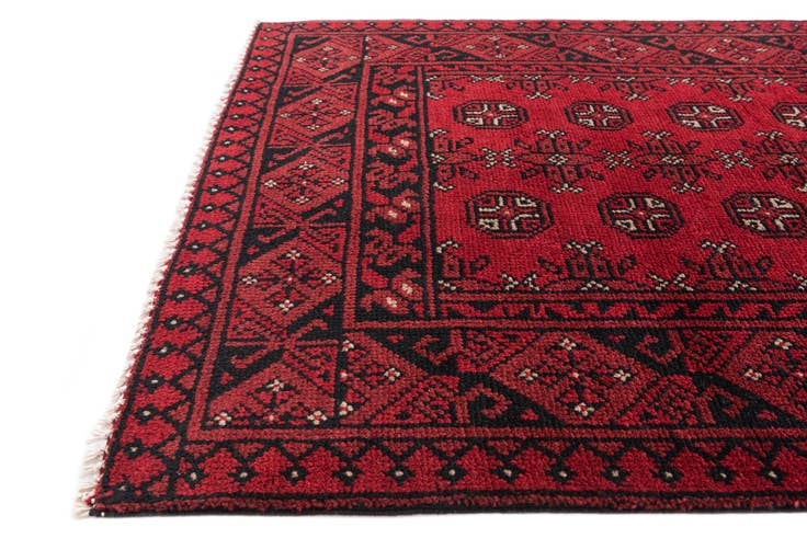Detail image of 2' 8 x 18' 9 Hand Knotted Afghan Akhche Wool Runner Rug