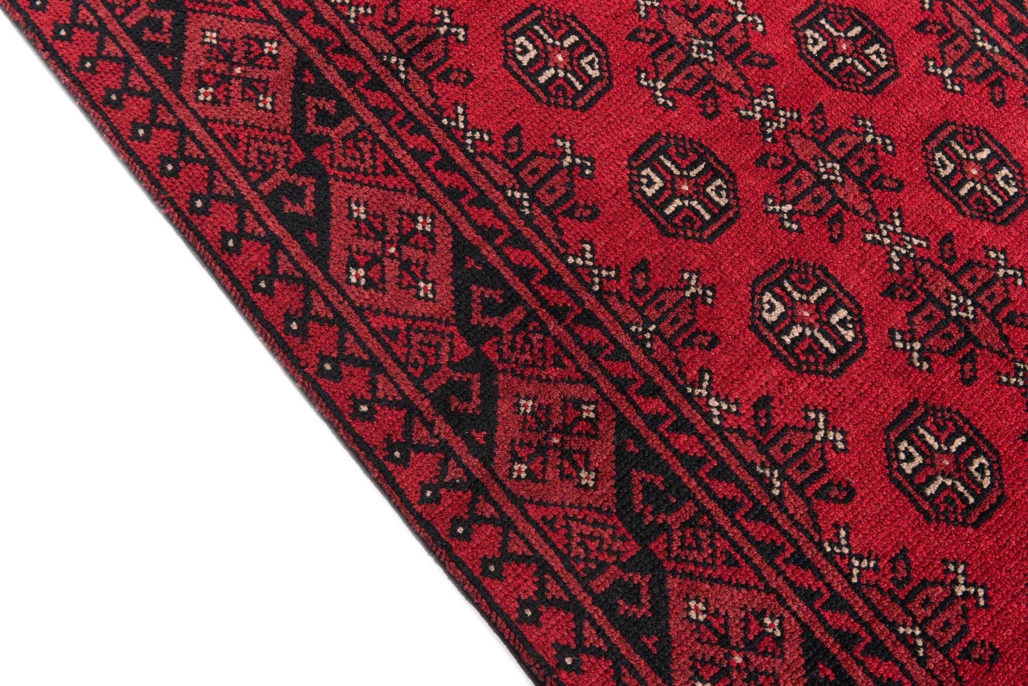2' 8 x 18' 9 Hand Knotted Afghan Akhche Wool Runner Rug