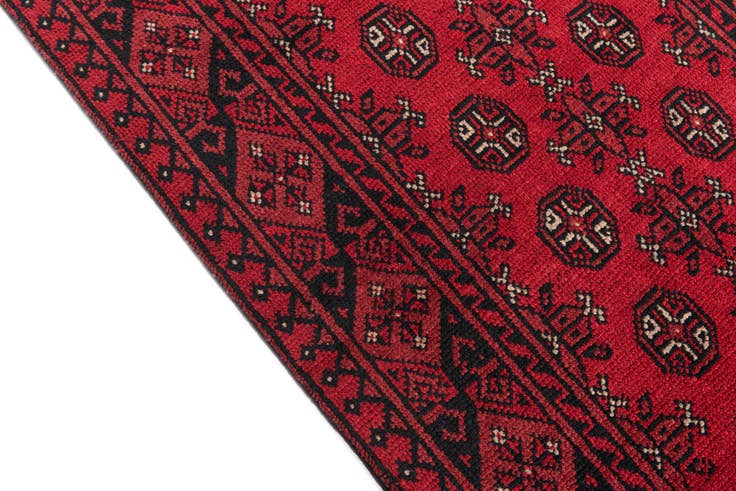 Detail image of 2' 8 x 18' 9 Hand Knotted Afghan Akhche Wool Runner Rug