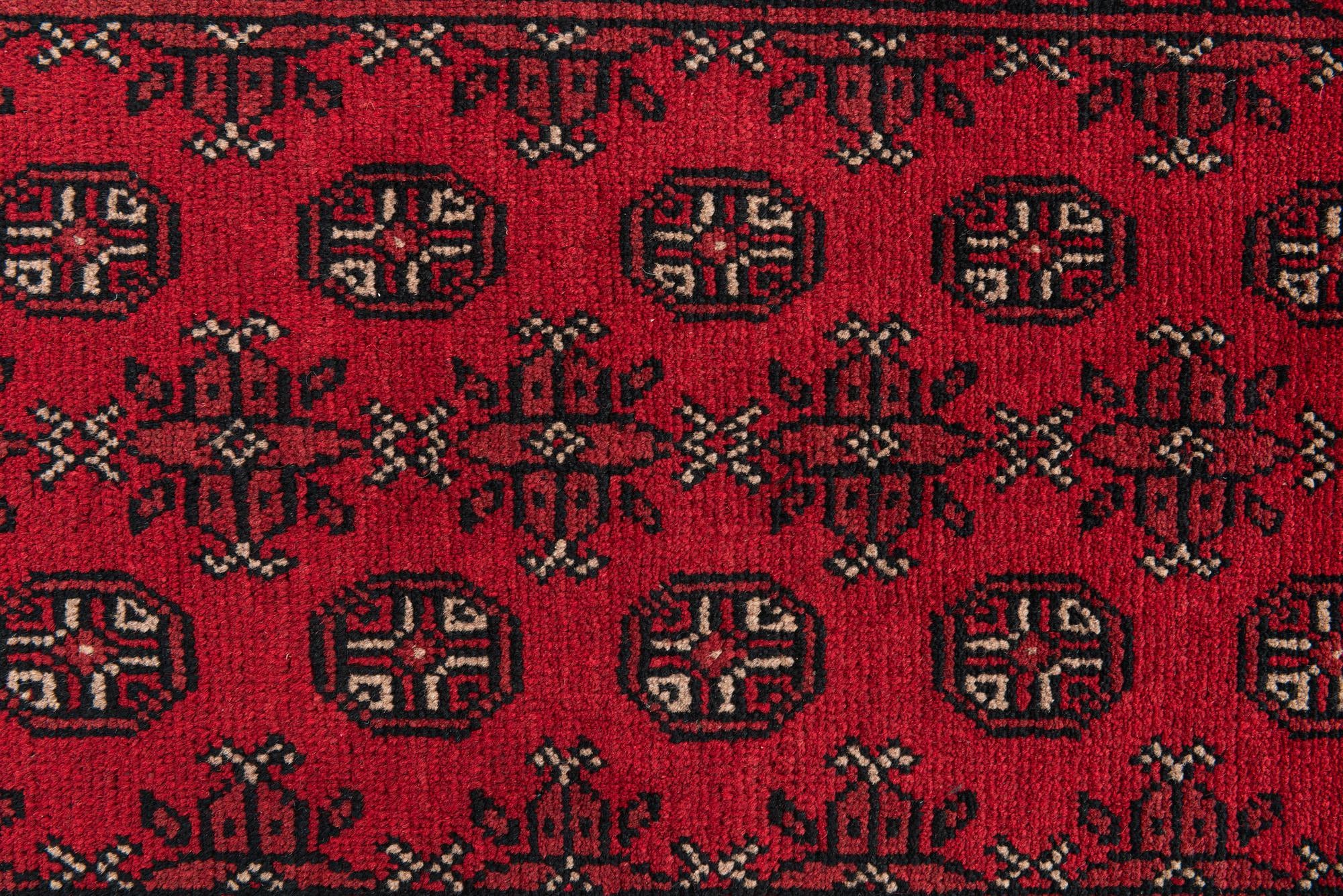 2' 8 x 18' 9 Hand Knotted Afghan Akhche Wool Runner Rug