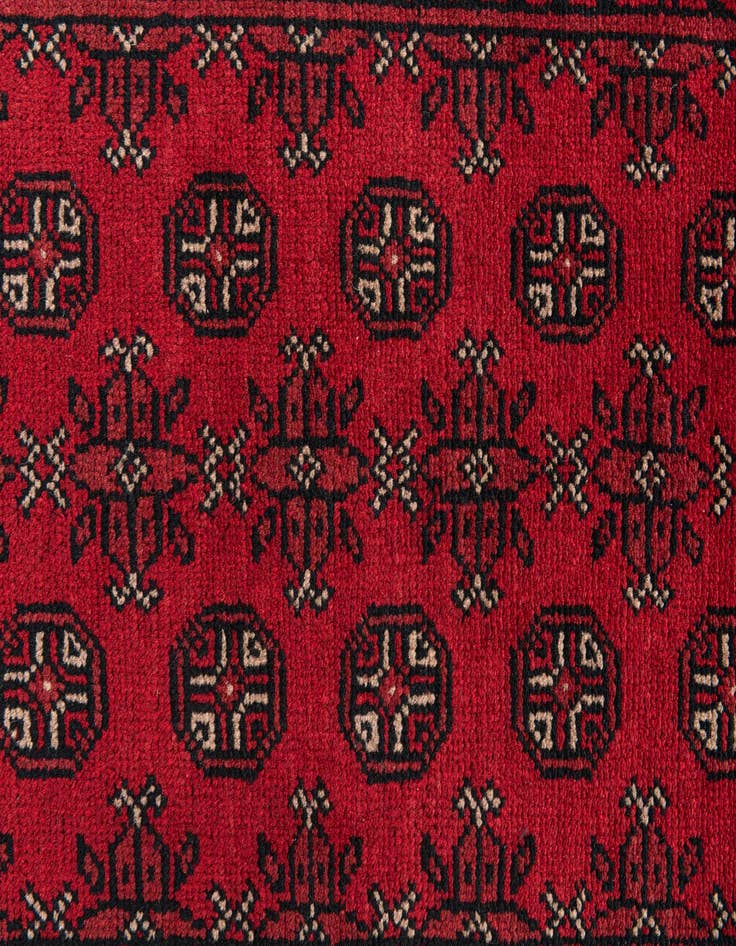 Detail image of 2' 8 x 18' 9  Hand Knotted Afghan Akhche Wool Runner Rug