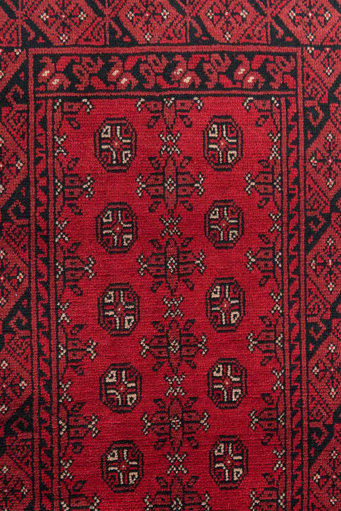 2' 8 x 18' 9 Hand Knotted Afghan Akhche Wool Runner Rug