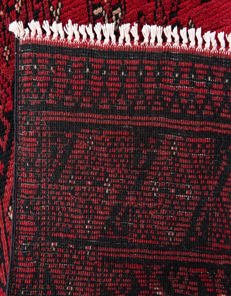 Detail image of 2' 8 x 18' 9  Hand Knotted Afghan Akhche Wool Runner Rug