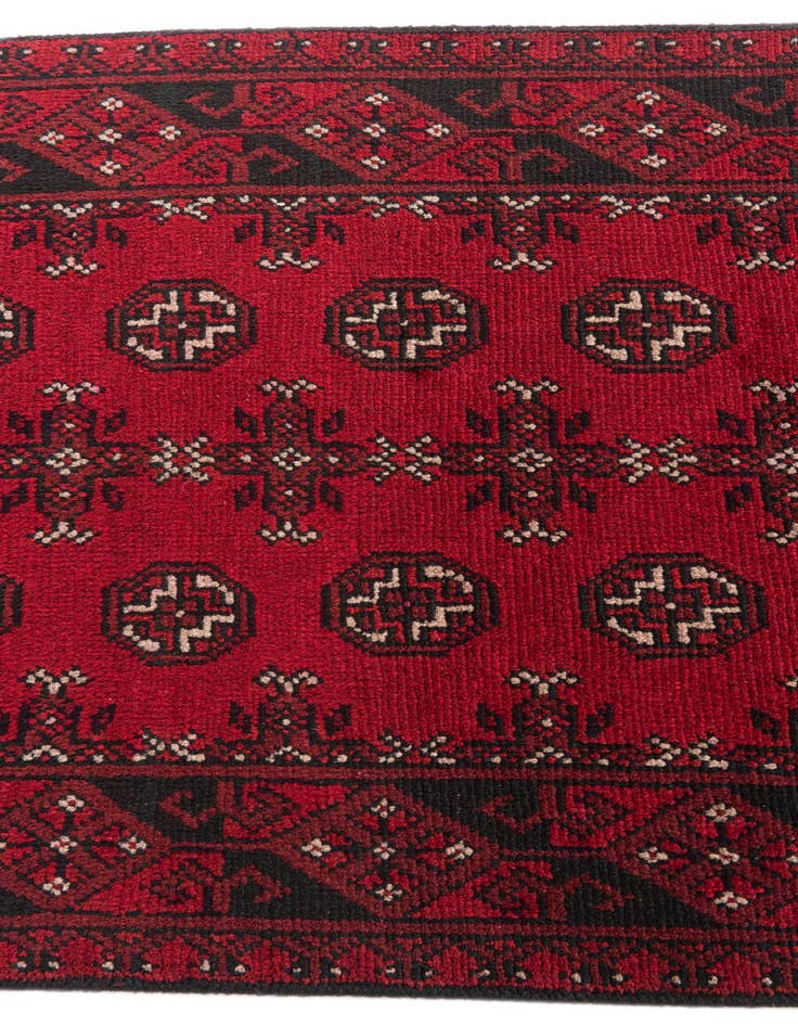 Detail image of 2' 8 x 15' 9  Hand Knotted Afghan Akhche Wool Runner Rug