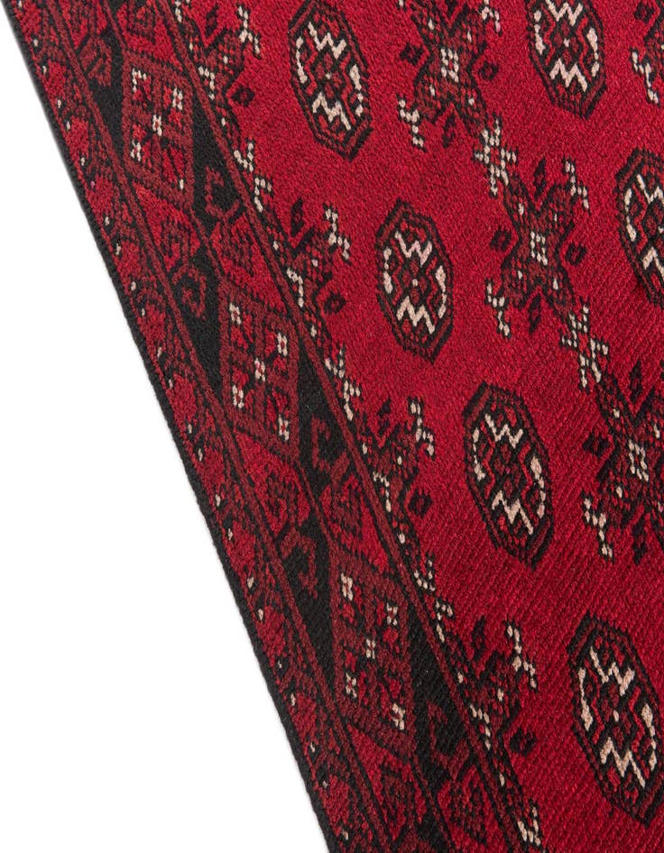 Detail image of 2' 8 x 15' 9  Hand Knotted Afghan Akhche Wool Runner Rug