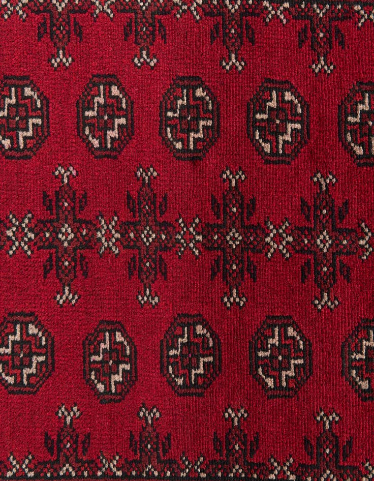 Detail image of 2' 8 x 15' 9  Hand Knotted Afghan Akhche Wool Runner Rug