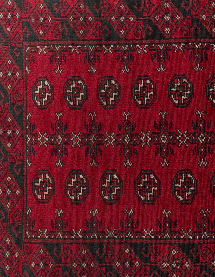 Detail image of 2' 8 x 15' 9  Hand Knotted Afghan Akhche Wool Runner Rug