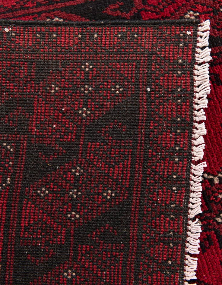 Detail image of 2' 8 x 15' 9  Hand Knotted Afghan Akhche Wool Runner Rug