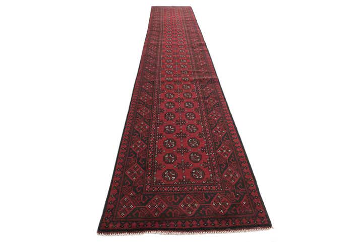 2' 8 x 16' 2 Hand Knotted Afghan Akhche Wool Runner Rug