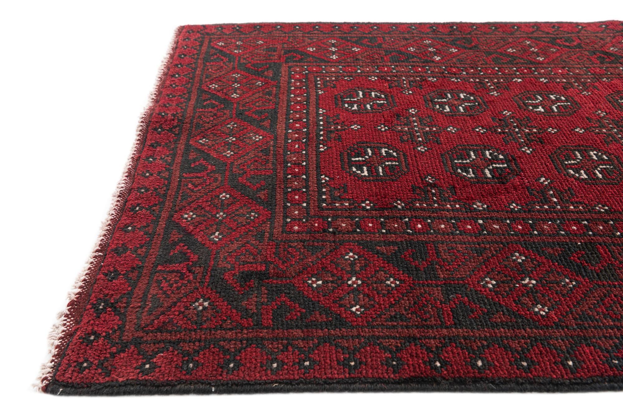 2' 8 x 16' 2 Hand Knotted Afghan Akhche Wool Runner Rug