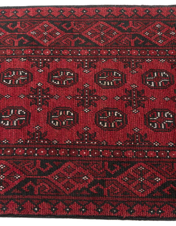 Detail image of 2' 8 x 16' 2  Hand Knotted Afghan Akhche Wool Runner Rug