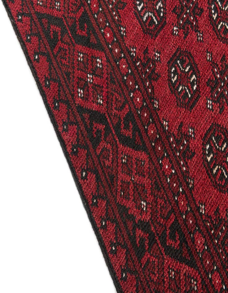 Detail image of 2' 8 x 16' 2  Hand Knotted Afghan Akhche Wool Runner Rug