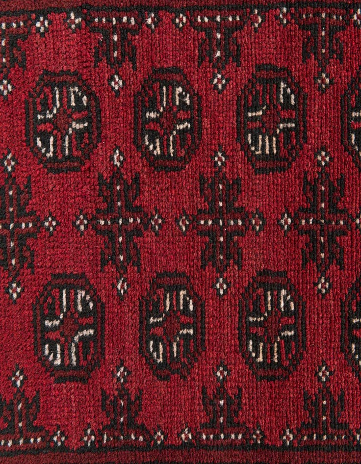 Detail image of 2' 8 x 16' 2  Hand Knotted Afghan Akhche Wool Runner Rug