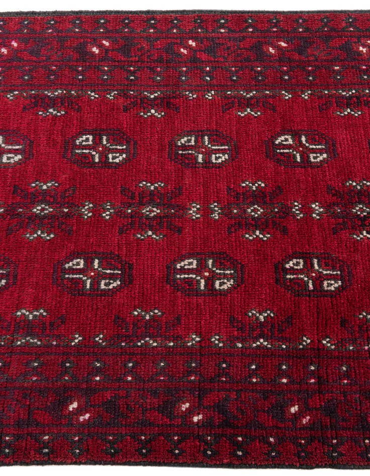 Detail image of 2' 8 x 16'  Hand Knotted Afghan Akhche Wool Runner Rug