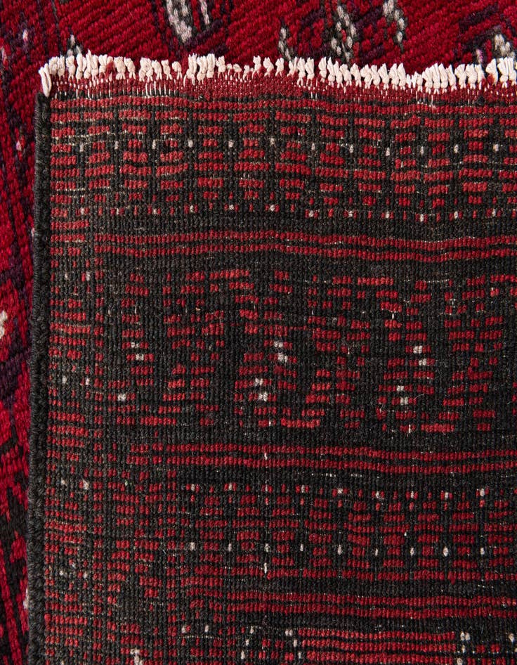 Detail image of 2' 8 x 16'  Hand Knotted Afghan Akhche Wool Runner Rug