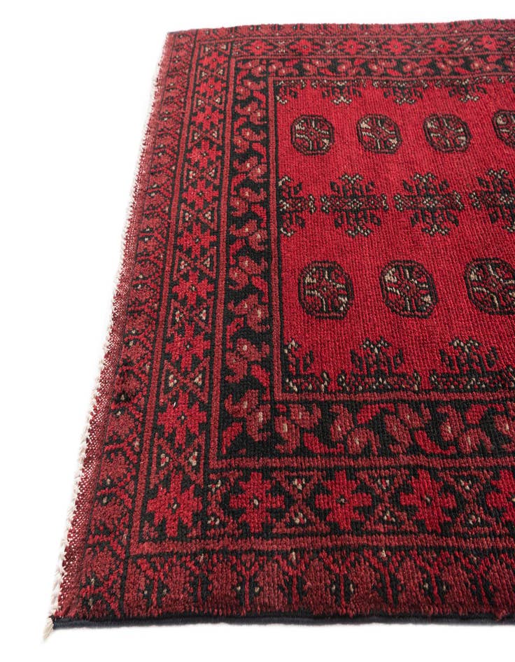 Detail image of 2' 8 x 15' 7  Hand Knotted Afghan Akhche Wool Runner Rug