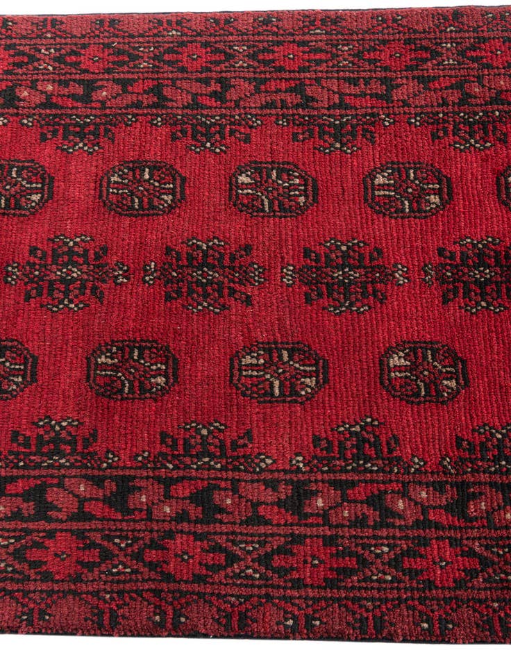 Detail image of 2' 8 x 15' 7  Hand Knotted Afghan Akhche Wool Runner Rug