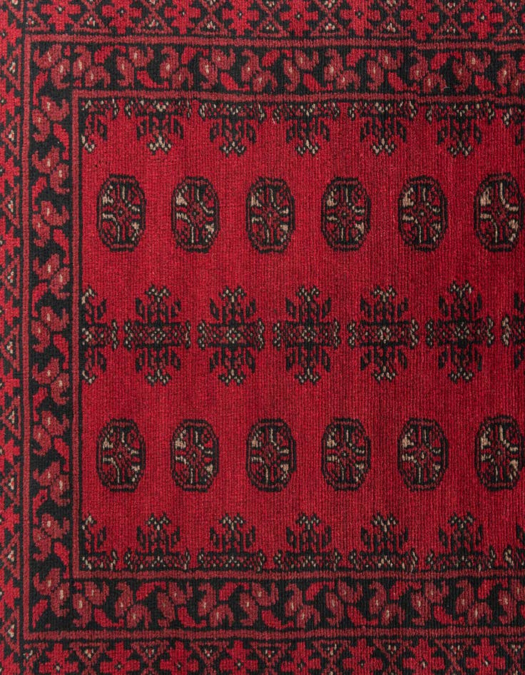 Detail image of 2' 8 x 15' 7  Hand Knotted Afghan Akhche Wool Runner Rug