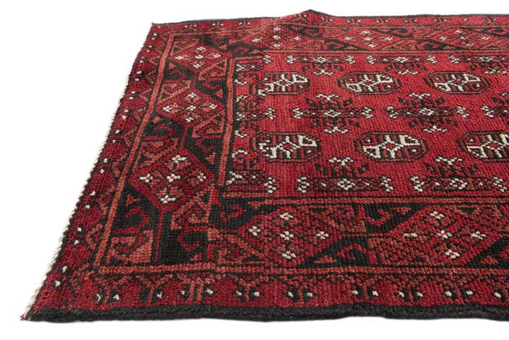 2' 7 x 15' 9 Hand Knotted Afghan Akhche Wool Runner Rug